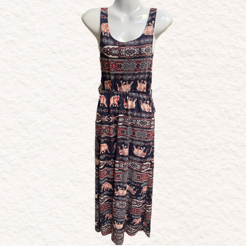 Ardene Maxi Dress Elephant Print Navy